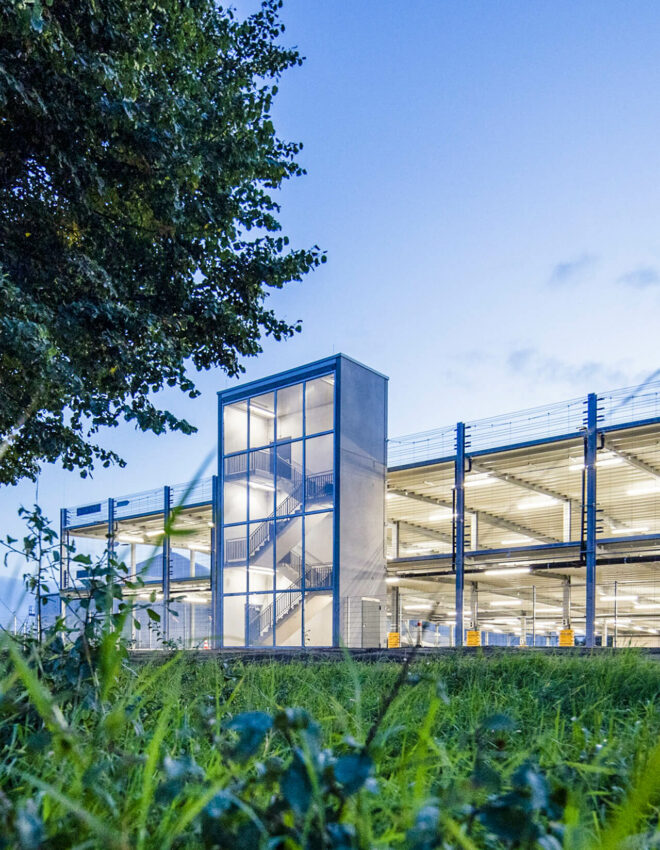 chantier parking construction métallique Briand GROUP